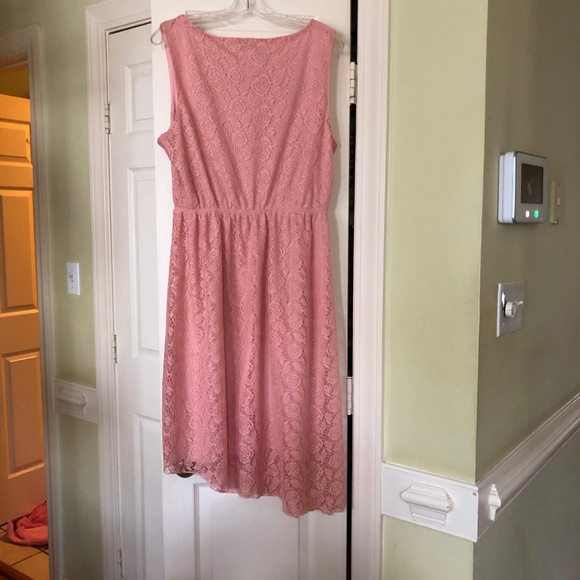 stitchBtween Sleeveless Salmon Color Crochet Dress - Picture 2 of 7